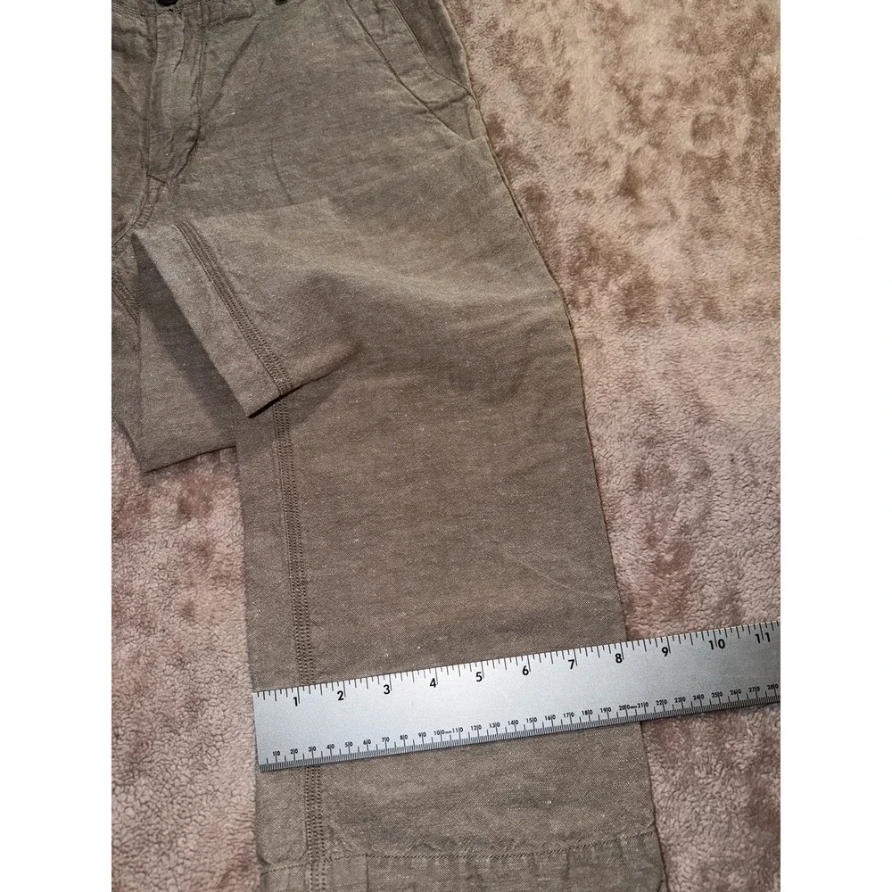 Banana Republic Men's Straight Fit 34x34 Cotton Linen Blend Taupe Drawstring